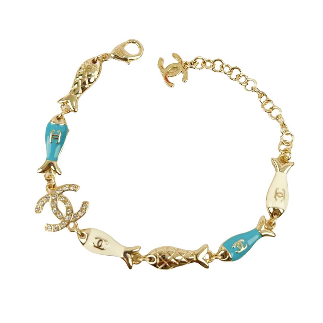 CCS086 Chanel Ocean style minnows charms bracelet - ccjewelryacc