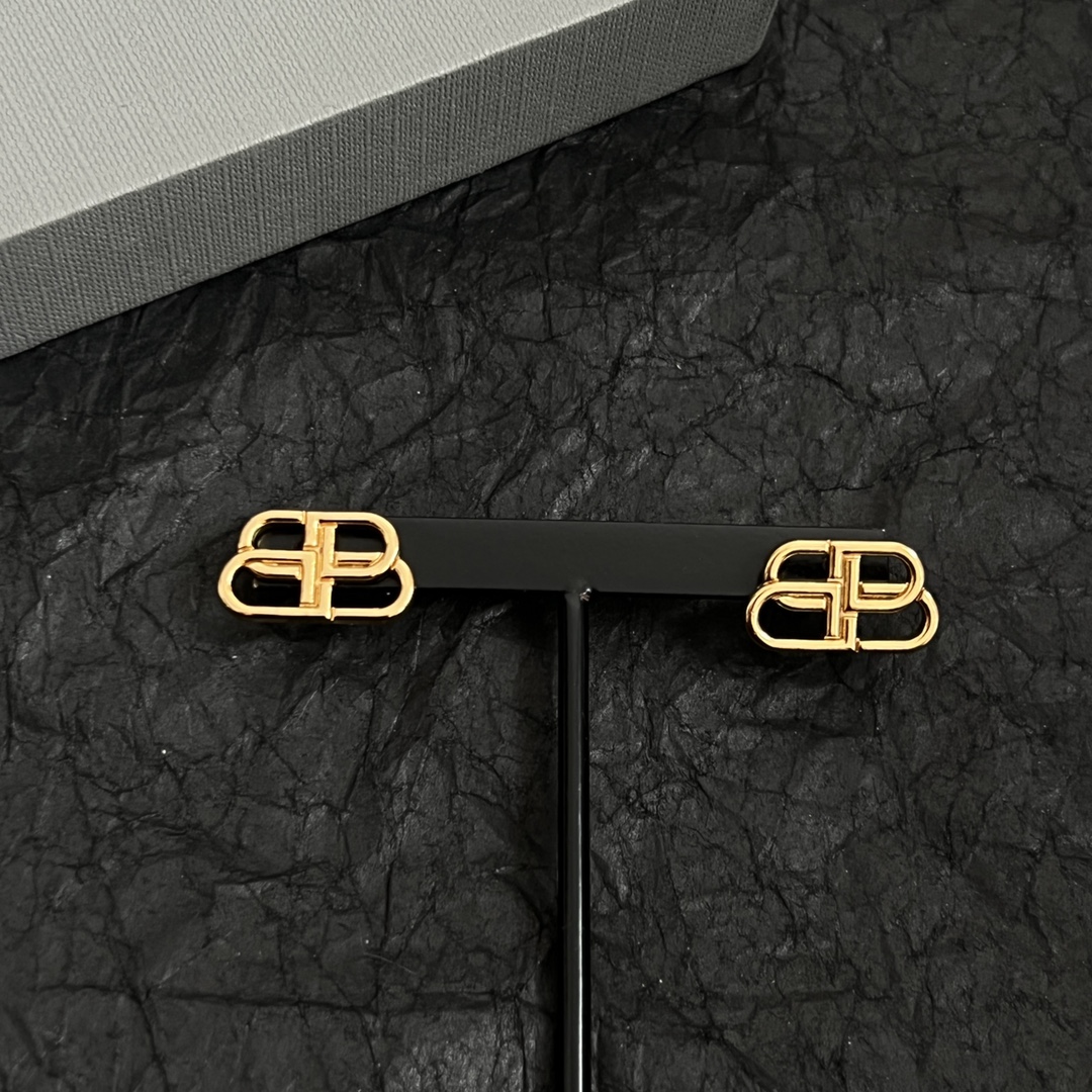BAE003 Balenciaga Monaco stud earrings Gold - ccjewelryacc