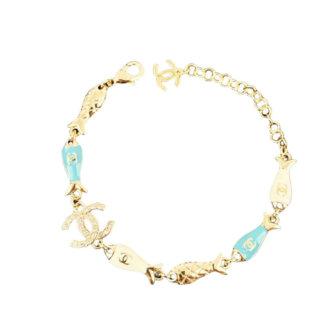 CCS086 Chanel Ocean style minnows charms bracelet - ccjewelryacc