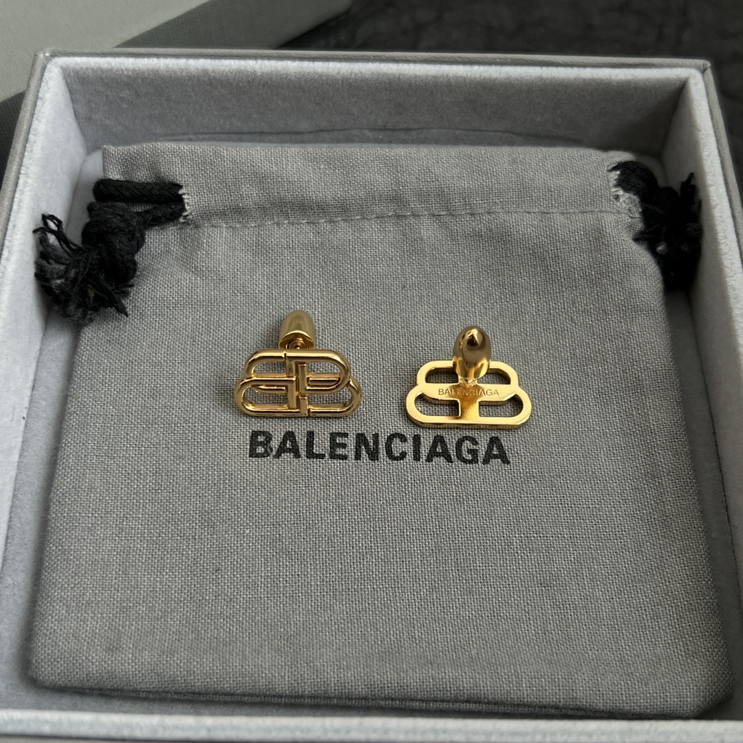 BAE003 Balenciaga Monaco stud earrings Gold - ccjewelryacc