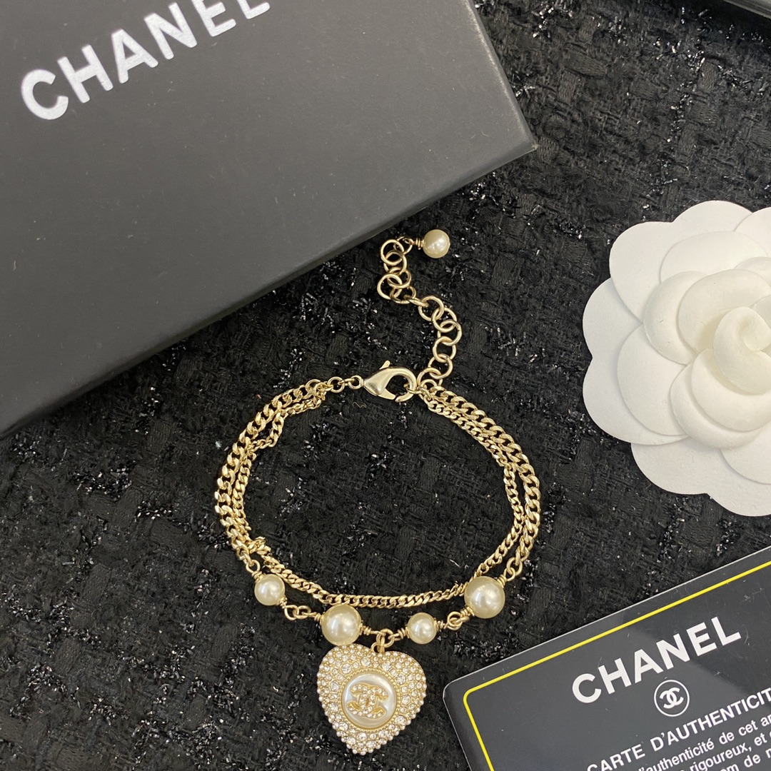 CCS050 Chanel heart bracelet chain - ccjewelryacc