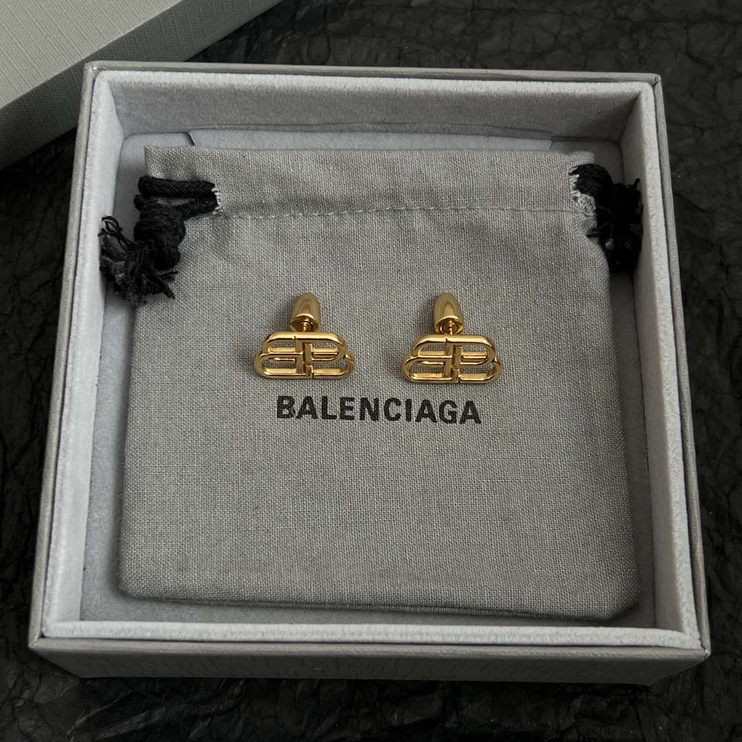 BAE003 Balenciaga Monaco stud earrings Gold - ccjewelryacc