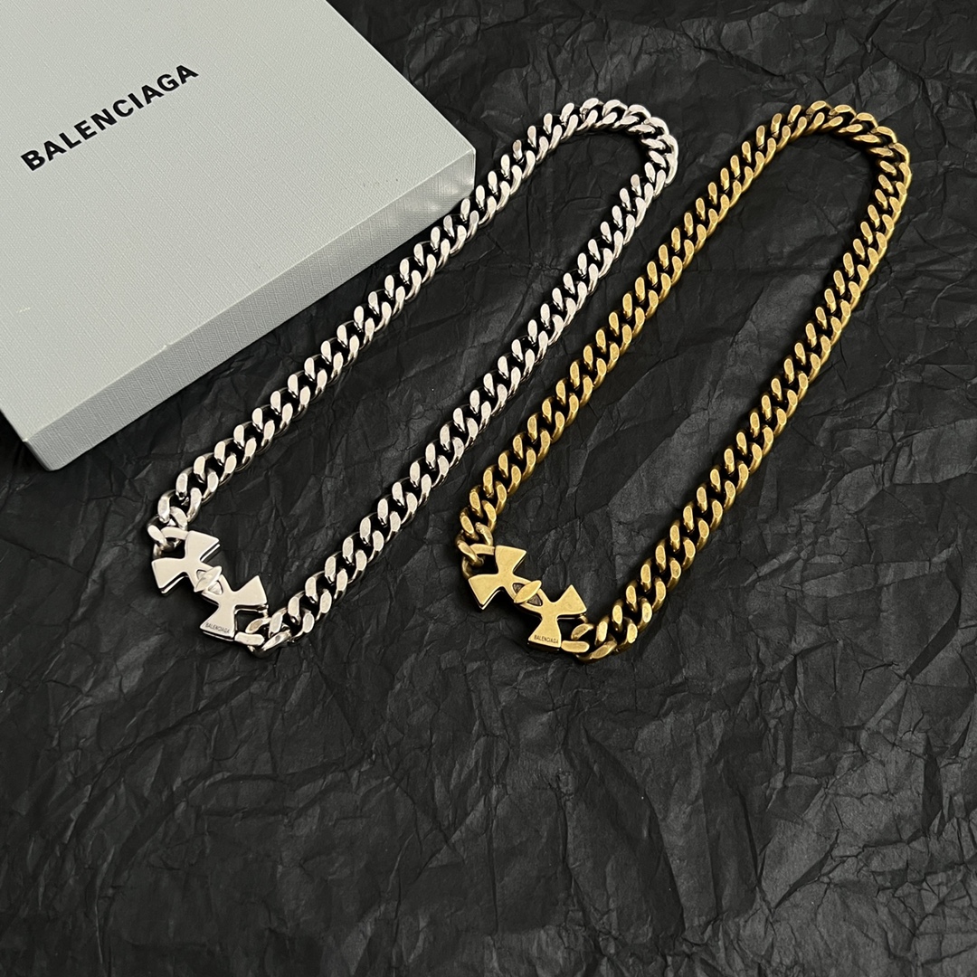 BAN003 Balenciaga Under Armour Necklace in Silver /Gold For men women - ccjewelryacc