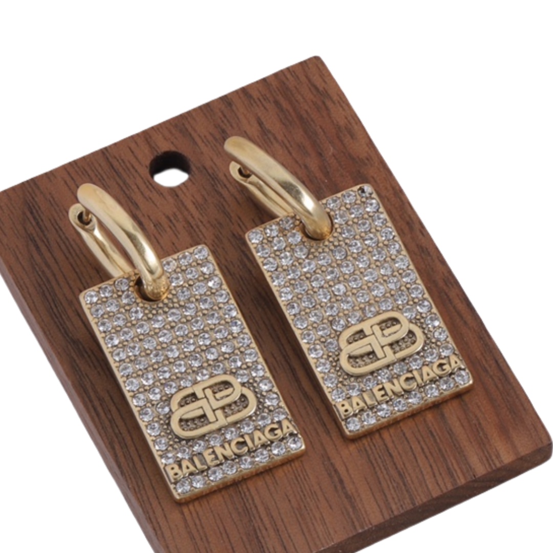 BAE029 Balenciaga BB crystal fashion earrings - ccjewelryacc