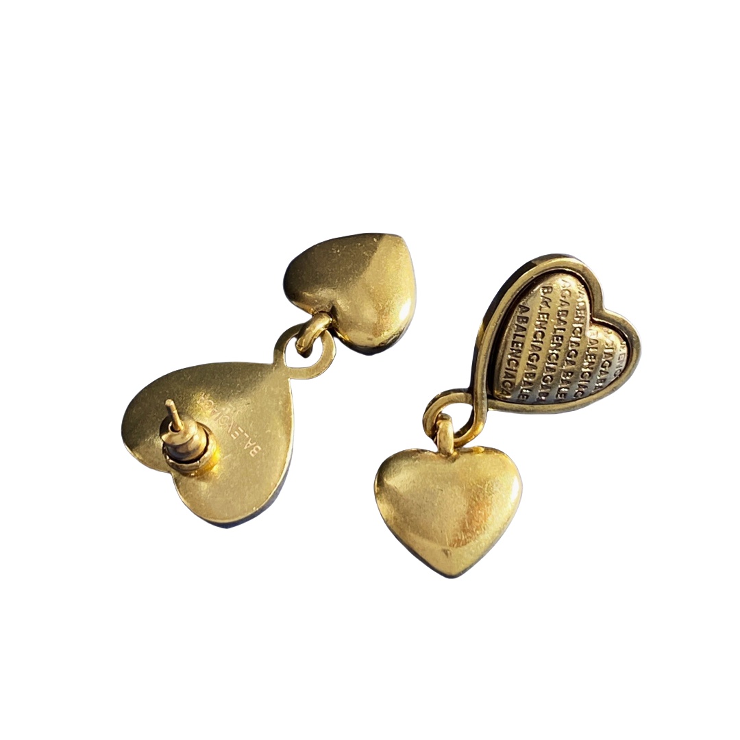 BAE014 Balenciaga Heart drop earrings - ccjewelryacc