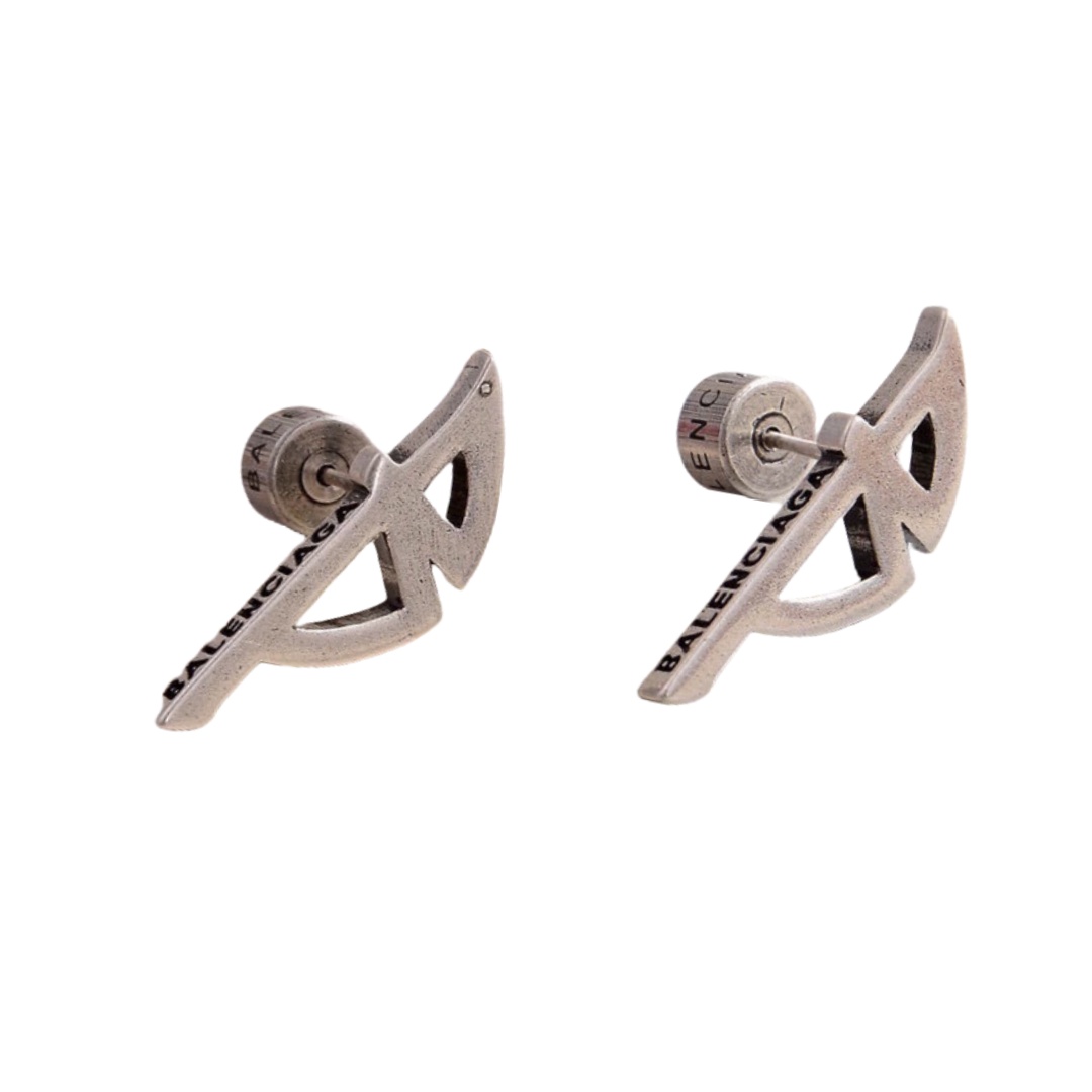 BAE013 Balenciaga TYPO Metal earring studs - ccjewelryacc