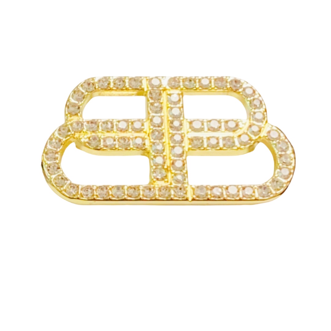 BAB002 Balenciaga BB Brooch pin with crystal - ccjewelryacc