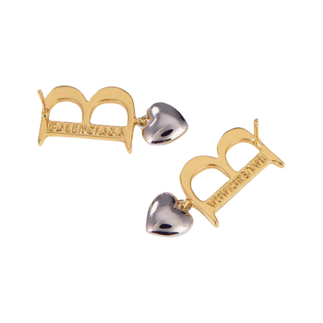 BAE025 Balenciaga B ICON HEART drop fashion earrings - ccjewelryacc