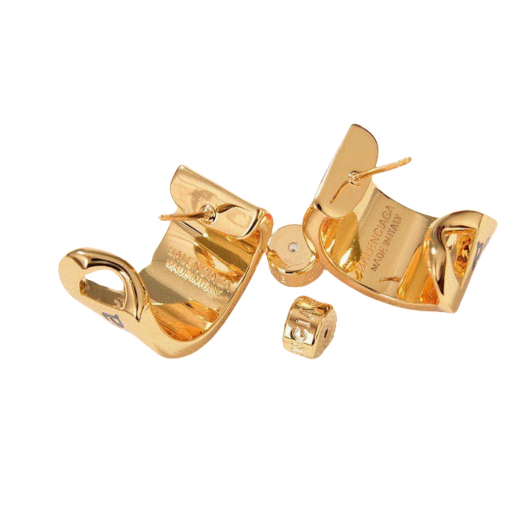 BAE009 Balenciaga logo hoop earrings - ccjewelryacc
