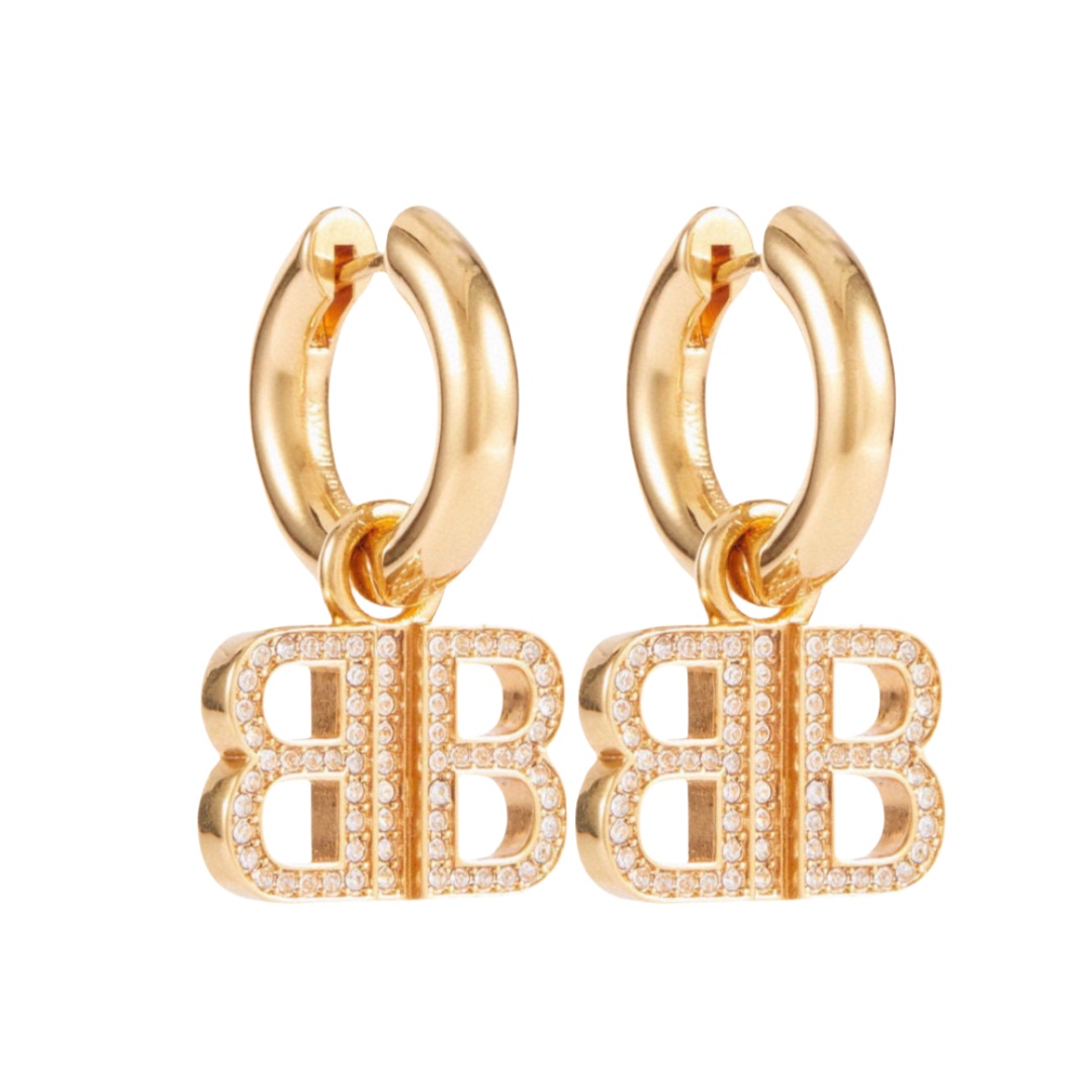 BAE007 Balenciaga BB dangle earrings with crystal - ccjewelryacc