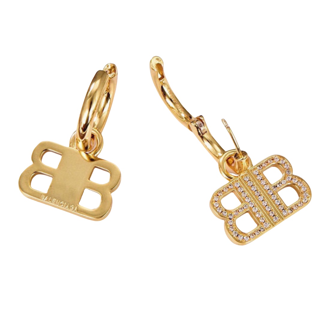 BAE007 Balenciaga BB dangle earrings with crystal - ccjewelryacc