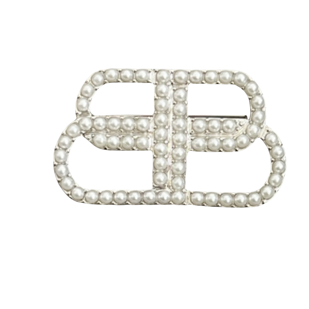 BAB004 Balenciaga BB Brooch pin with pearl - ccjewelryacc