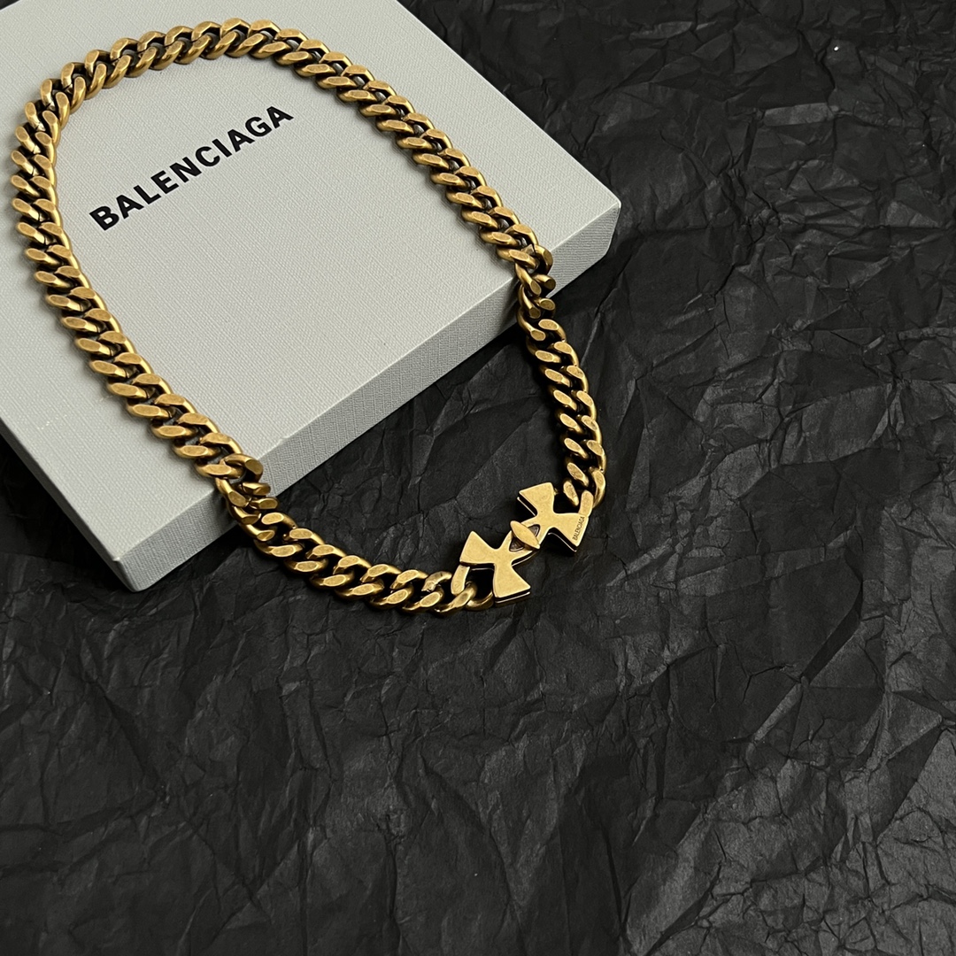 BAN003 Balenciaga Under Armour Necklace in Silver /Gold For men women - ccjewelryacc