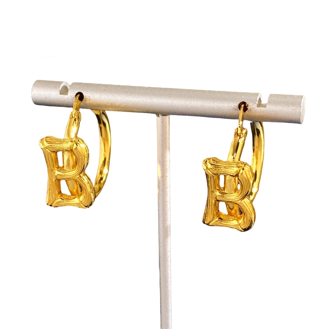 BAE016 Balenciaga B hoop earrings - ccjewelryacc