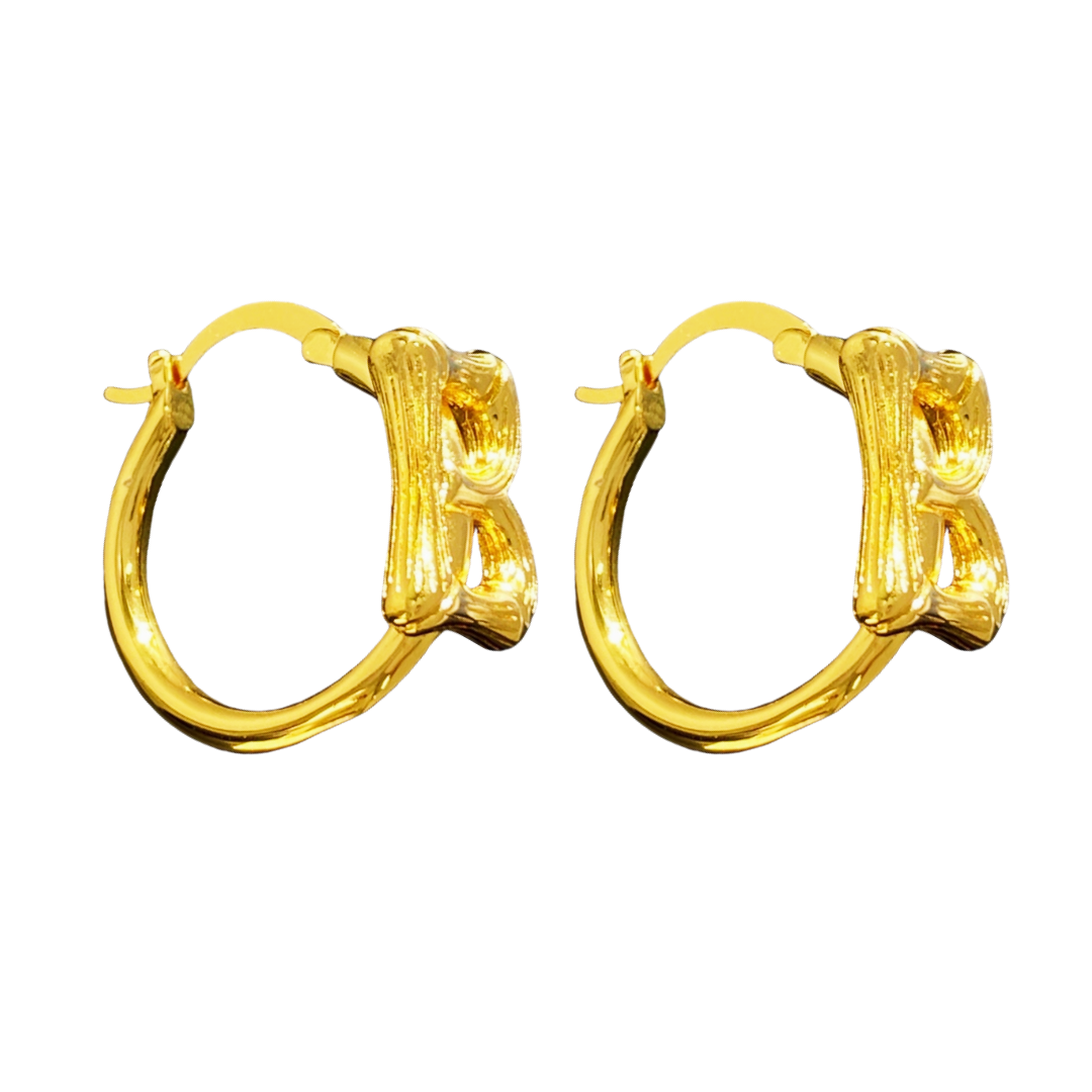BAE016 Balenciaga B hoop earrings - ccjewelryacc