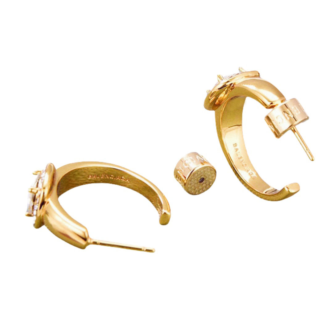 BAE006 Balenciaga diamond hoop earrings - ccjewelryacc