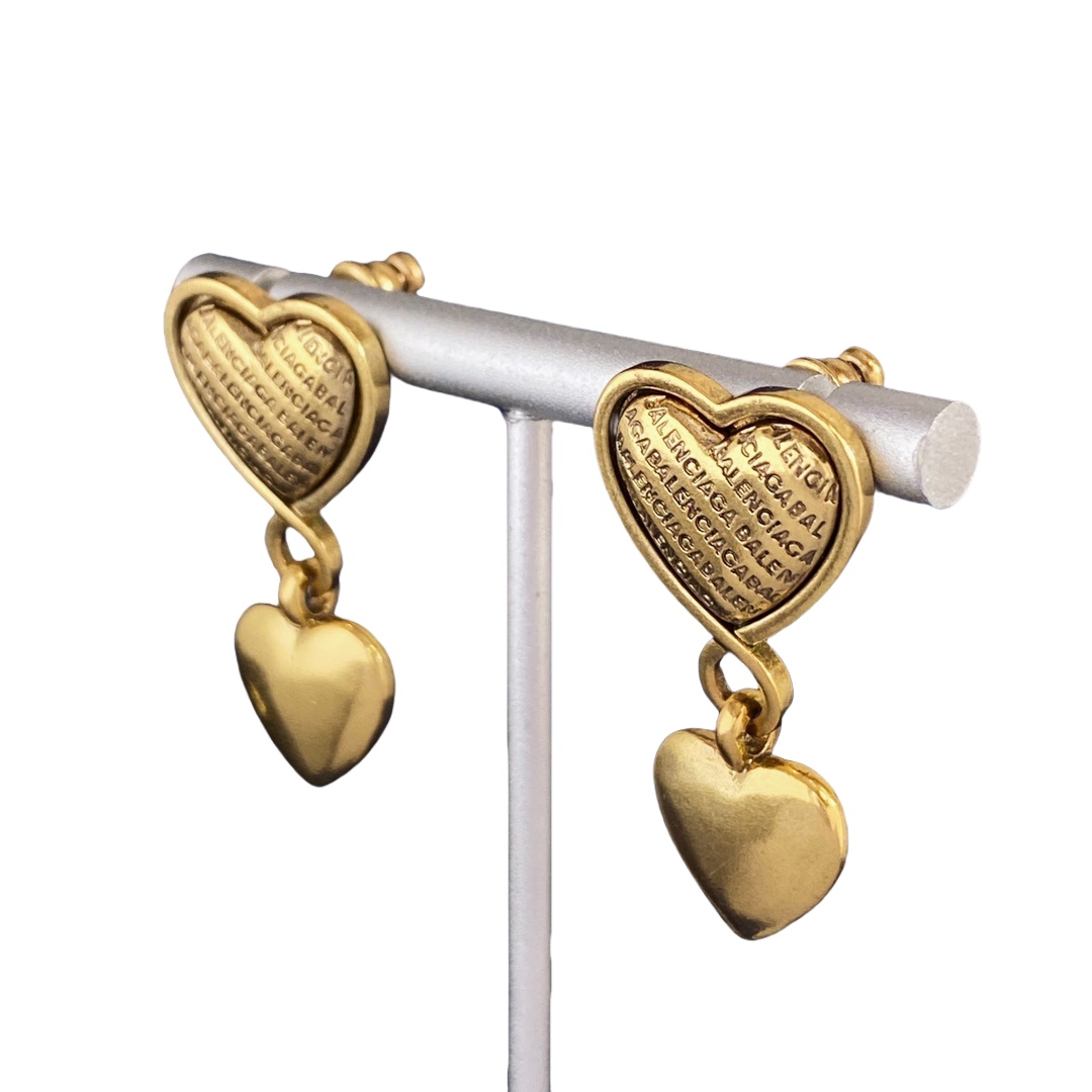 BAE014 Balenciaga Heart drop earrings - ccjewelryacc