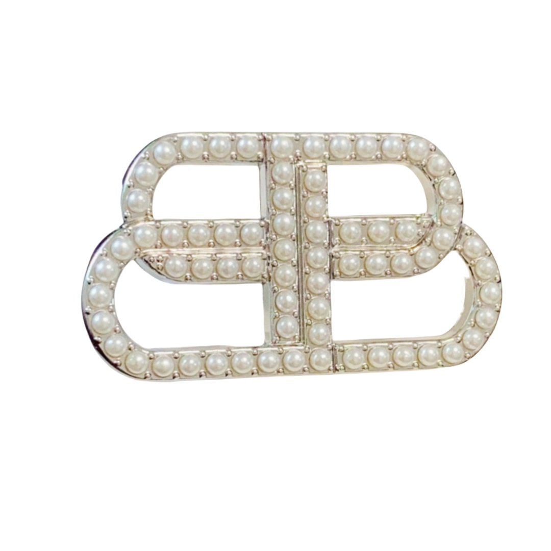 BAB004 Balenciaga BB Brooch pin with pearl - ccjewelryacc