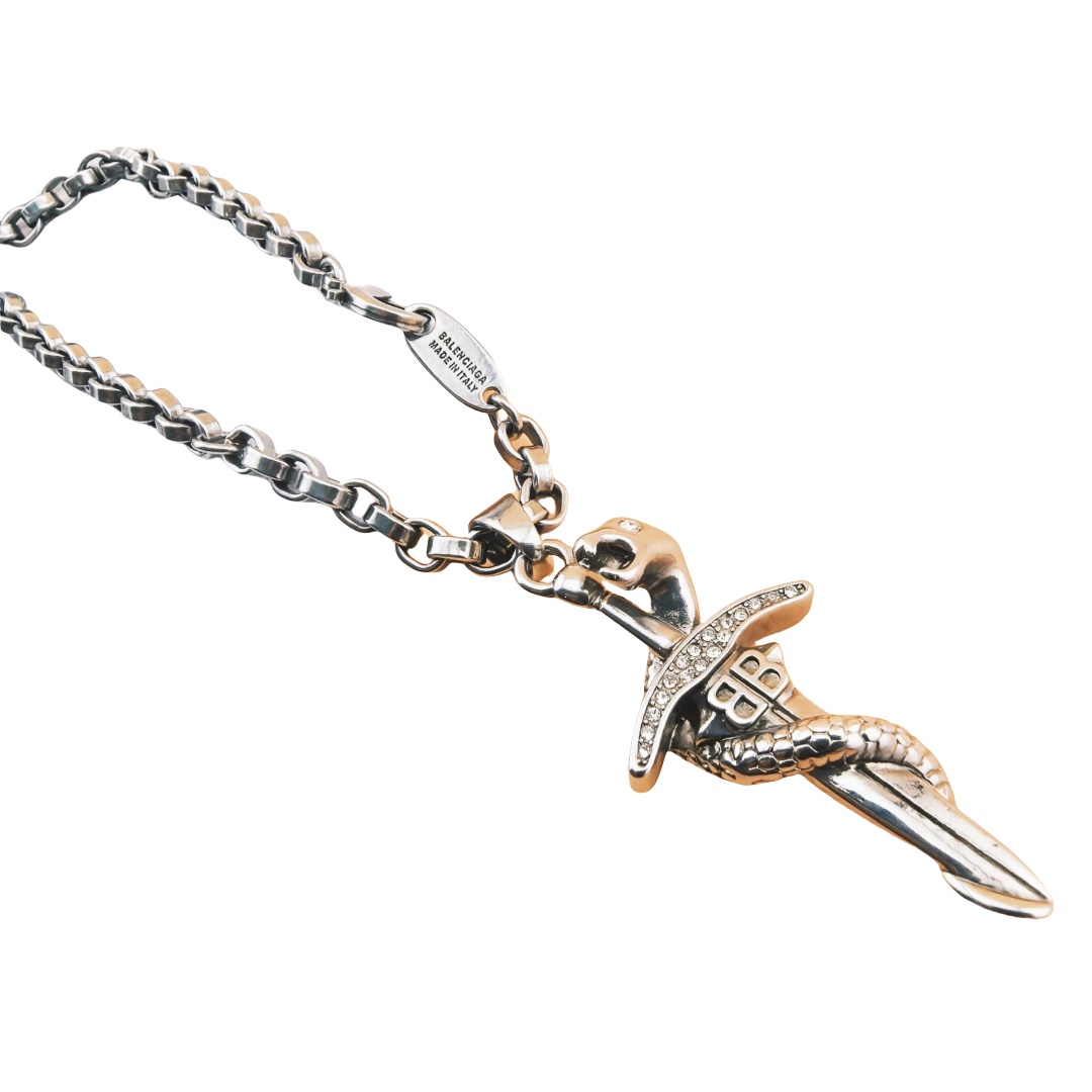 BAN002 Balenciaga Goth snake pendant Necklace For men - ccjewelryacc