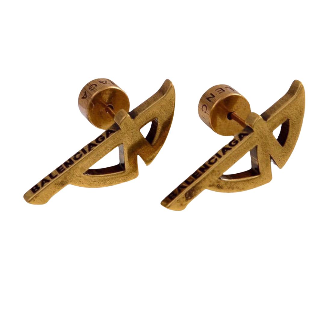 BAE013 Balenciaga TYPO Metal earring studs - ccjewelryacc