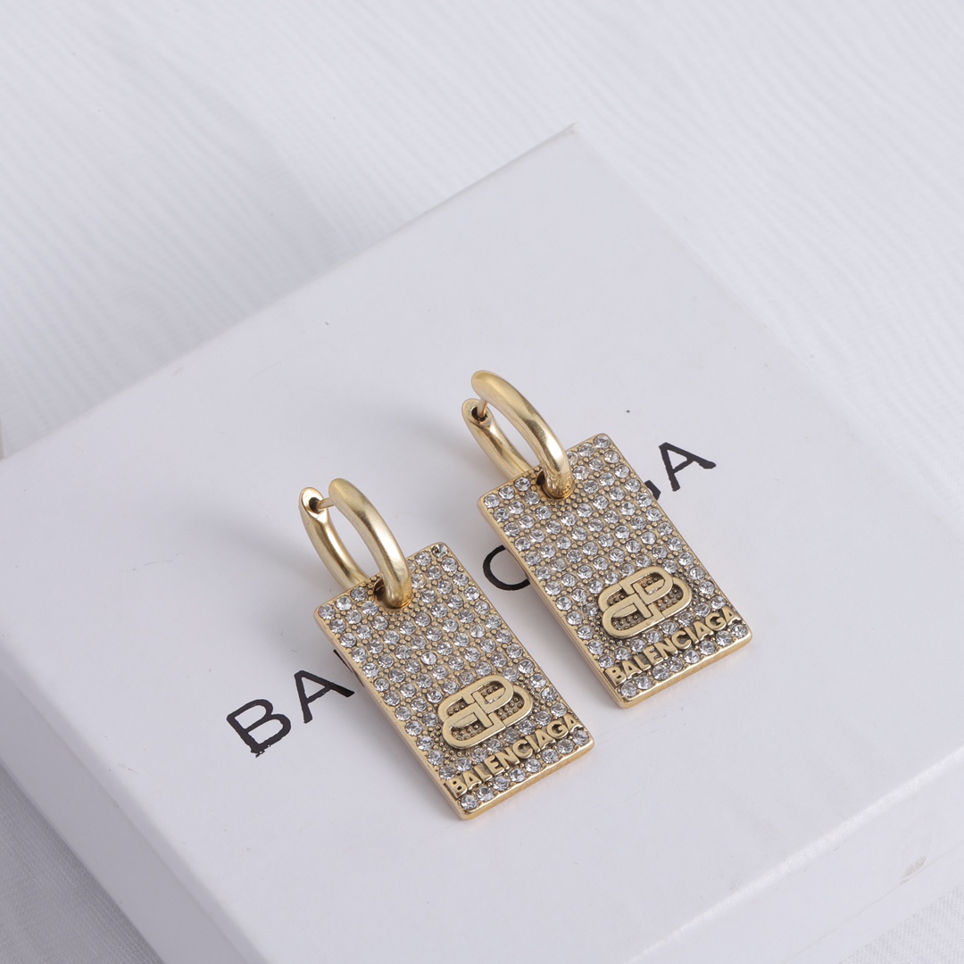 BAE029 Balenciaga BB crystal fashion earrings - ccjewelryacc