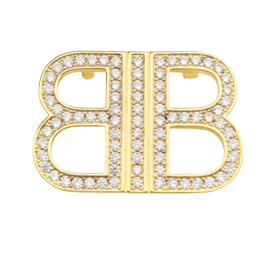 BAB005 Balenciaga BB Brooch pin with crystal - ccjewelryacc