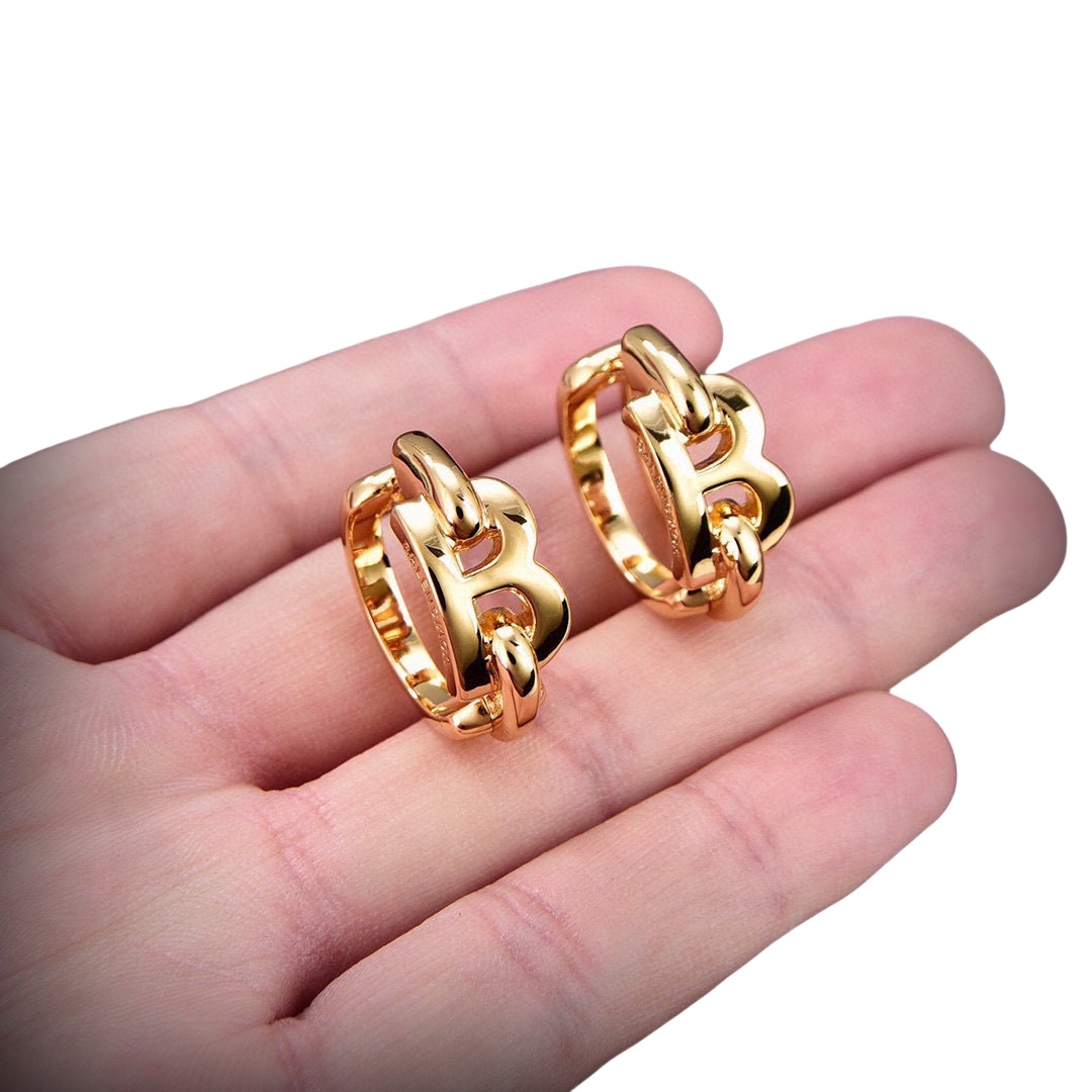 BAE012 Balenciaga B Hoop earrings - ccjewelryacc