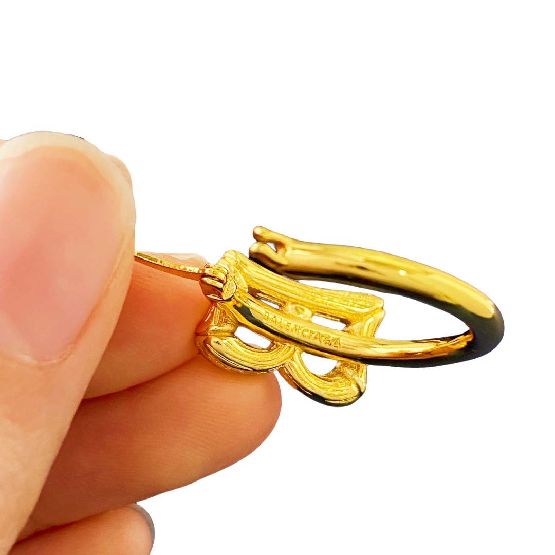BAE016 Balenciaga B hoop earrings - ccjewelryacc