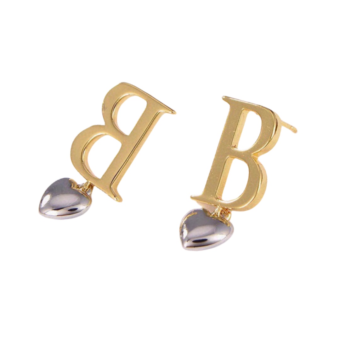 BAE025 Balenciaga B ICON HEART drop fashion earrings - ccjewelryacc