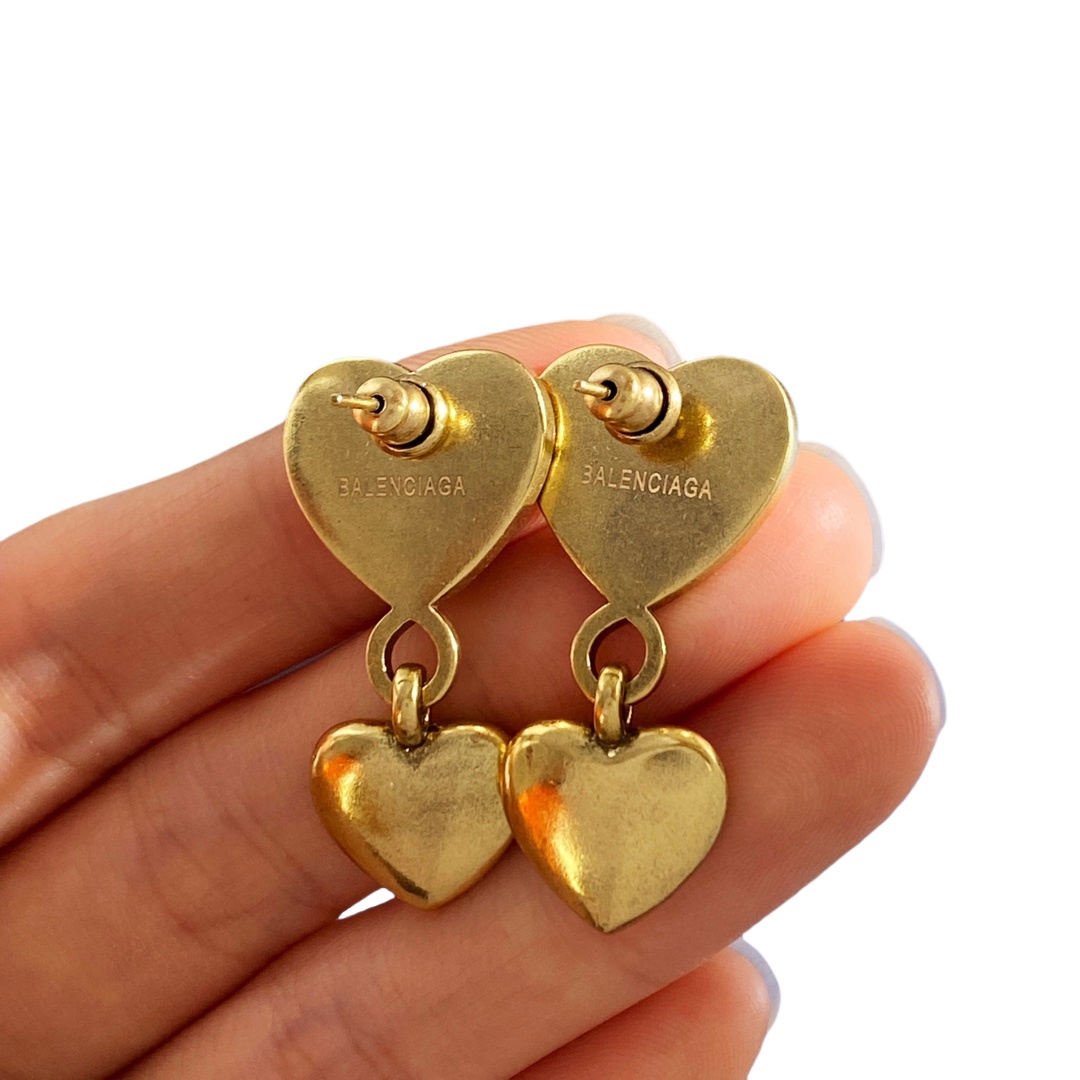 BAE014 Balenciaga Heart drop earrings - ccjewelryacc