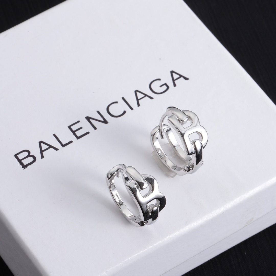 BAE012 Balenciaga B Hoop earrings - ccjewelryacc