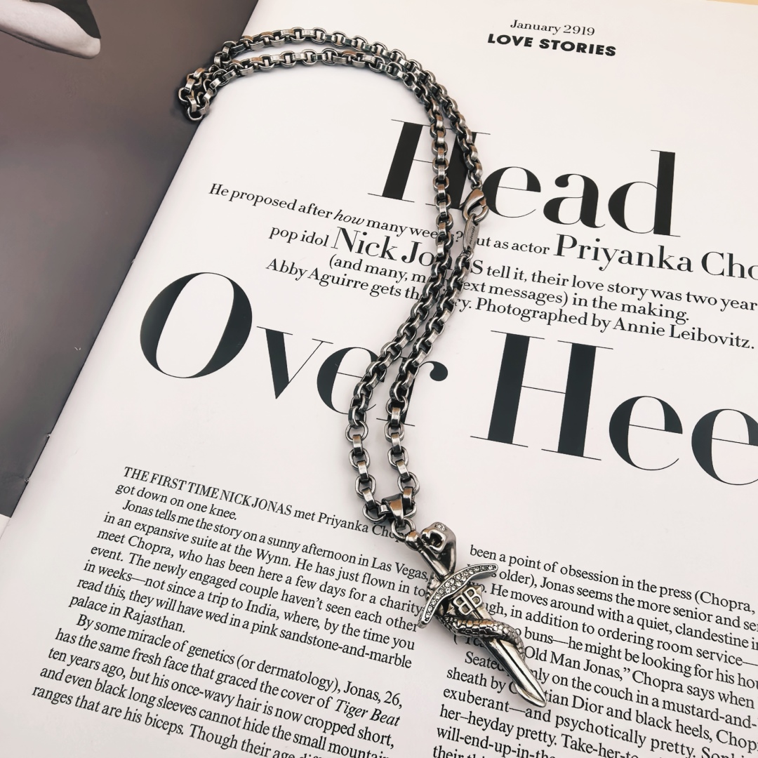 BAN002 Balenciaga Goth snake pendant Necklace For men - ccjewelryacc