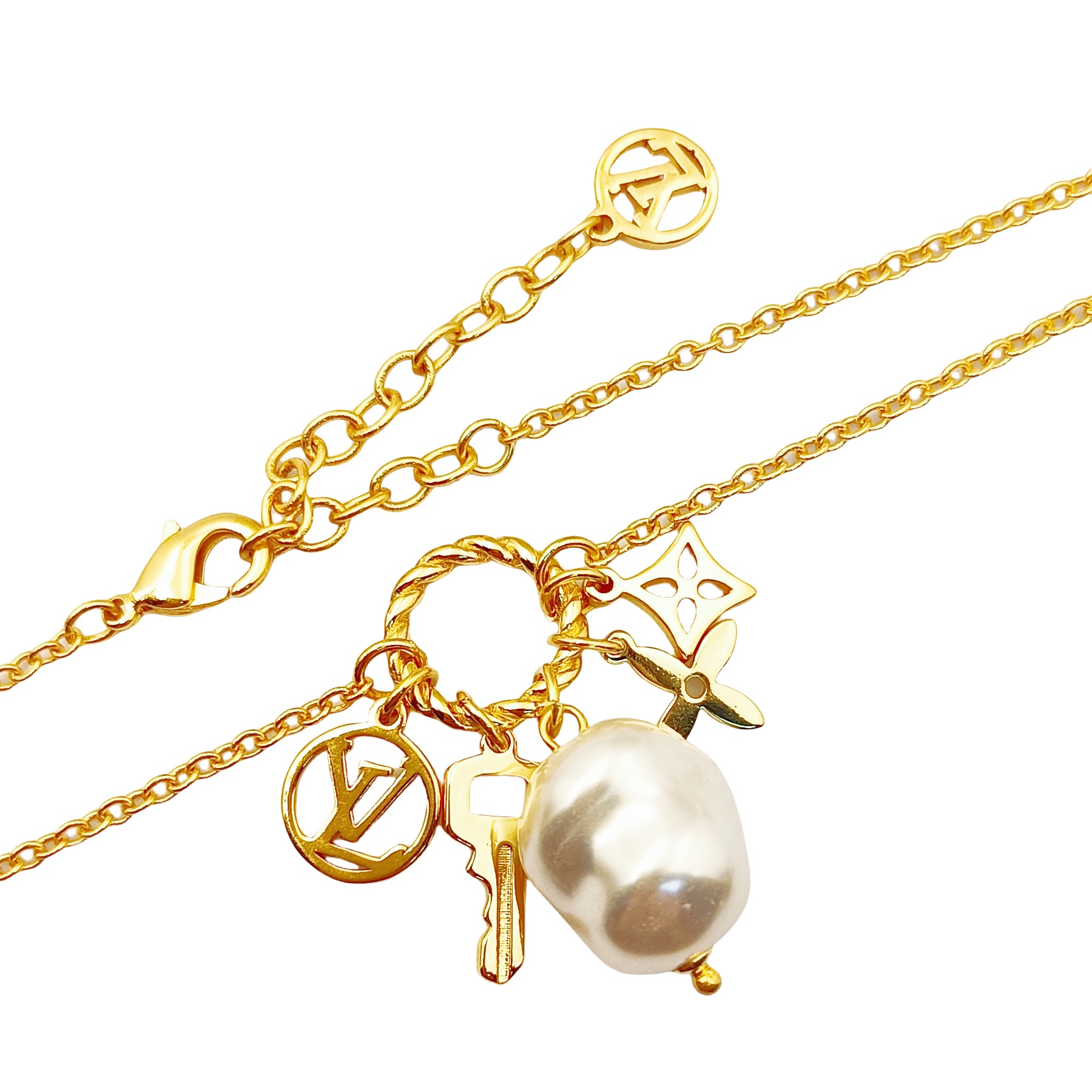 LVN078 LV Charms pendant necklace - ccjewelryacc