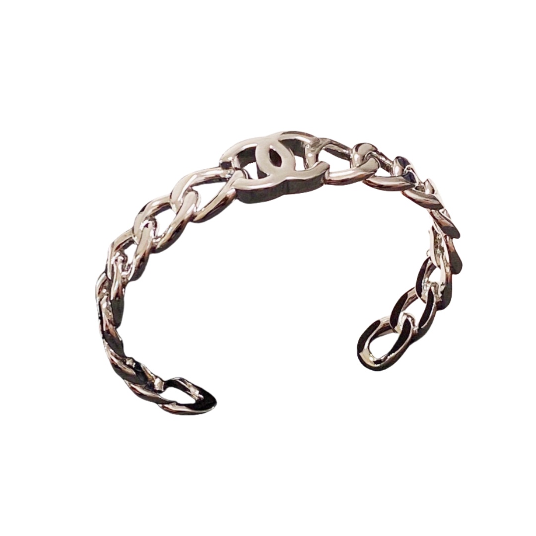 CCS135 Metal CC logo chain bangle bracelet cuff - ccjewelryacc