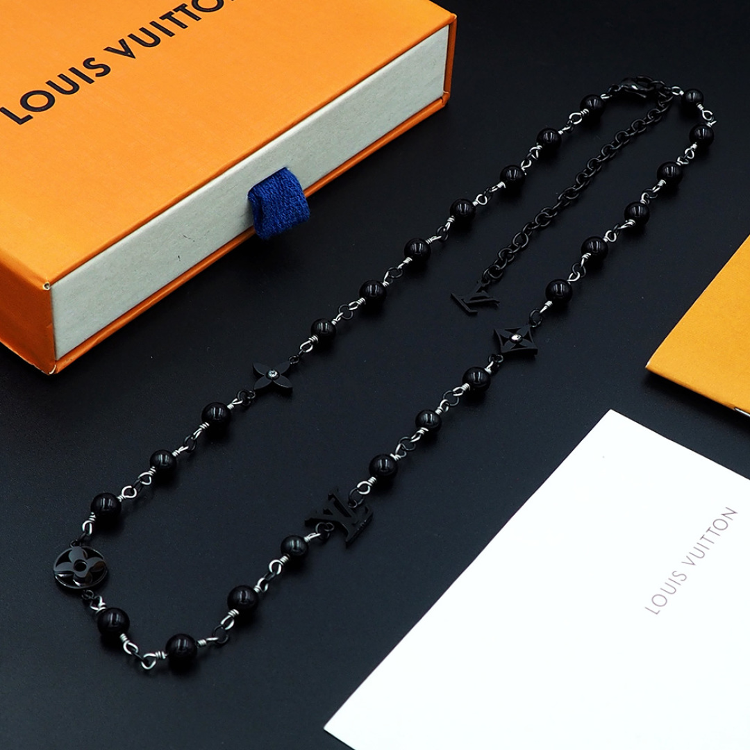 LVN049 LV Pearls necklace - ccjewelryacc