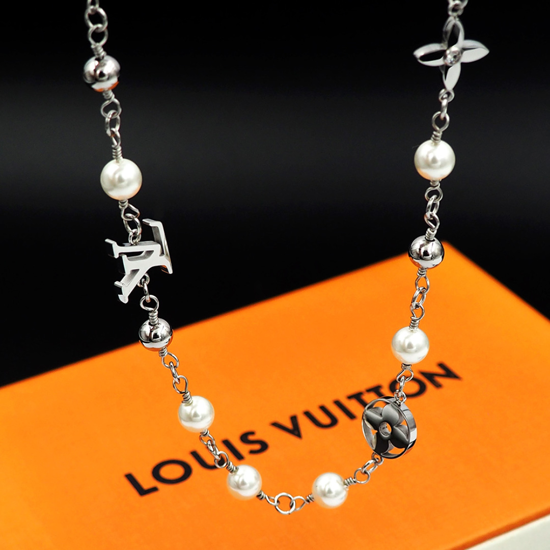 LVN049 LV Pearls necklace - ccjewelryacc