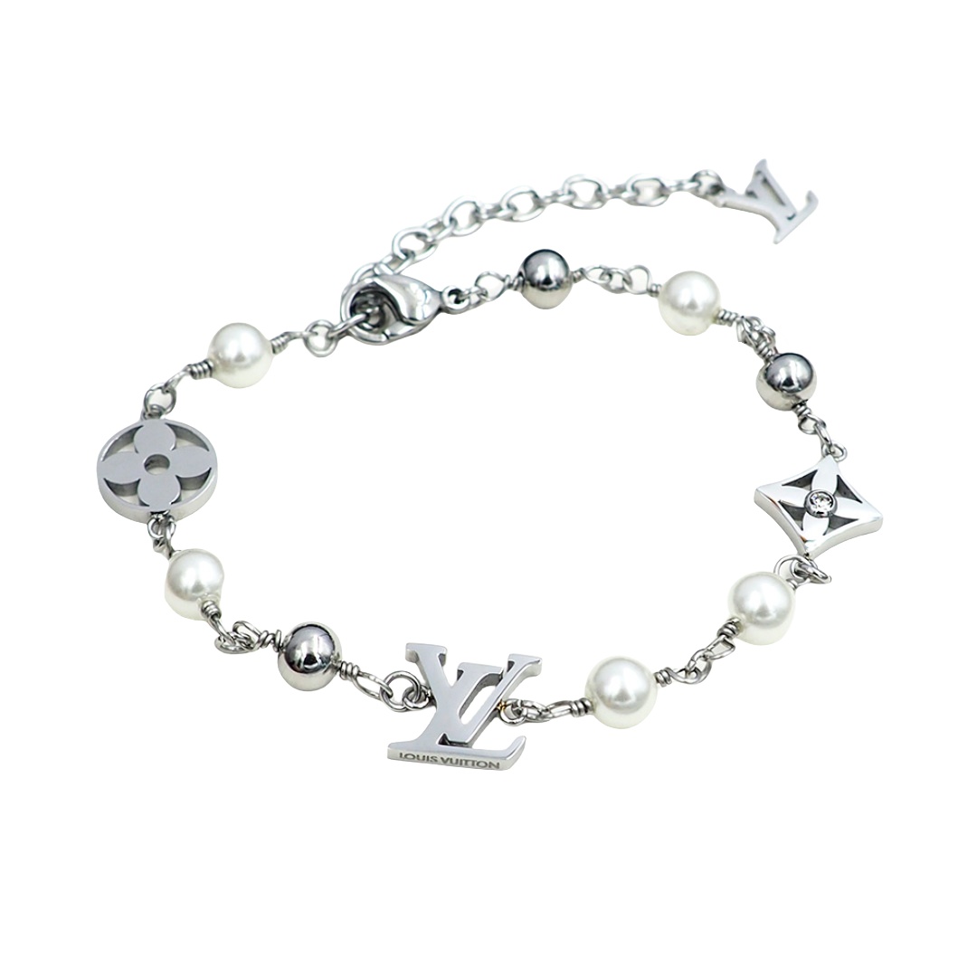 LVS080 LV Pearls bracelet - ccjewelryacc