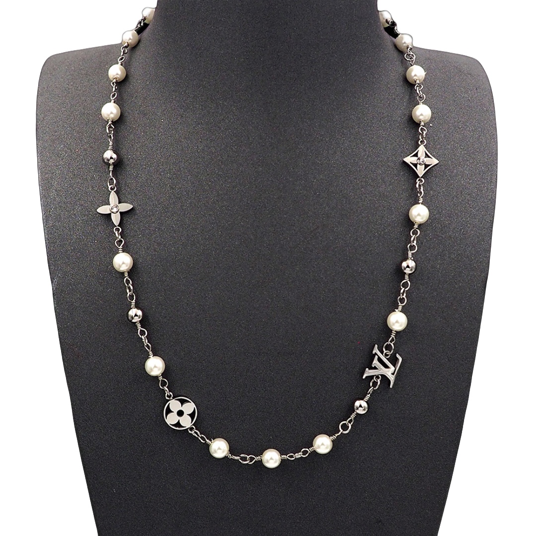 LVN049 LV Pearls necklace - ccjewelryacc