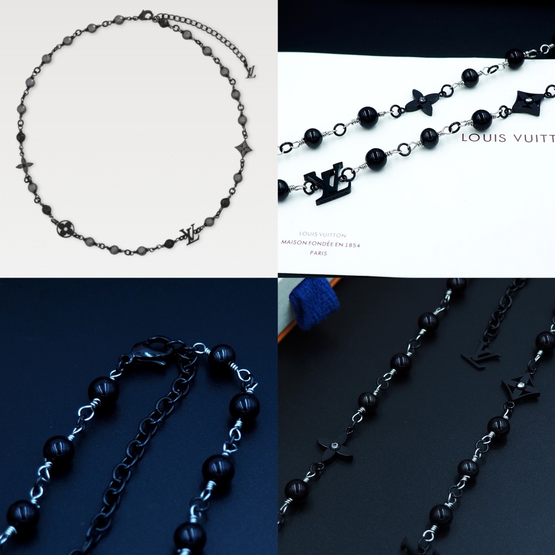 LVN049 LV Pearls necklace - ccjewelryacc