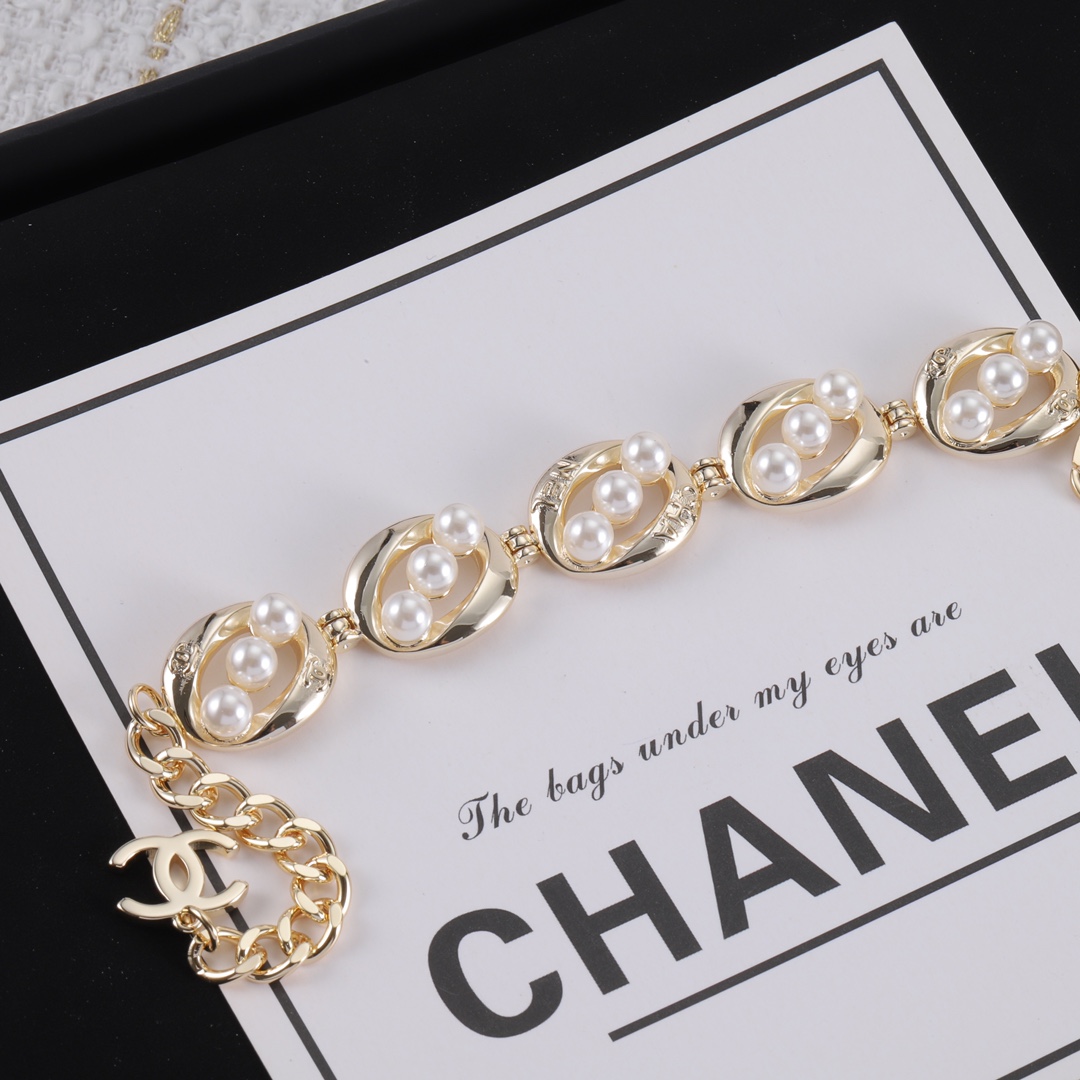 CCS110 Chanel pearl bracelet - ccjewelryacc