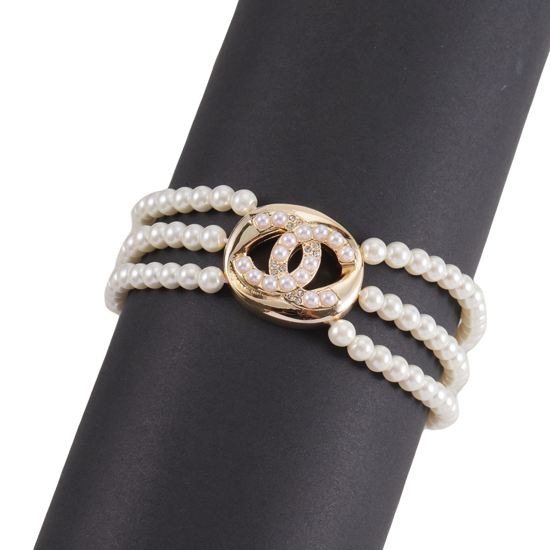 CCS110 Chanel pearl bracelet - ccjewelryacc