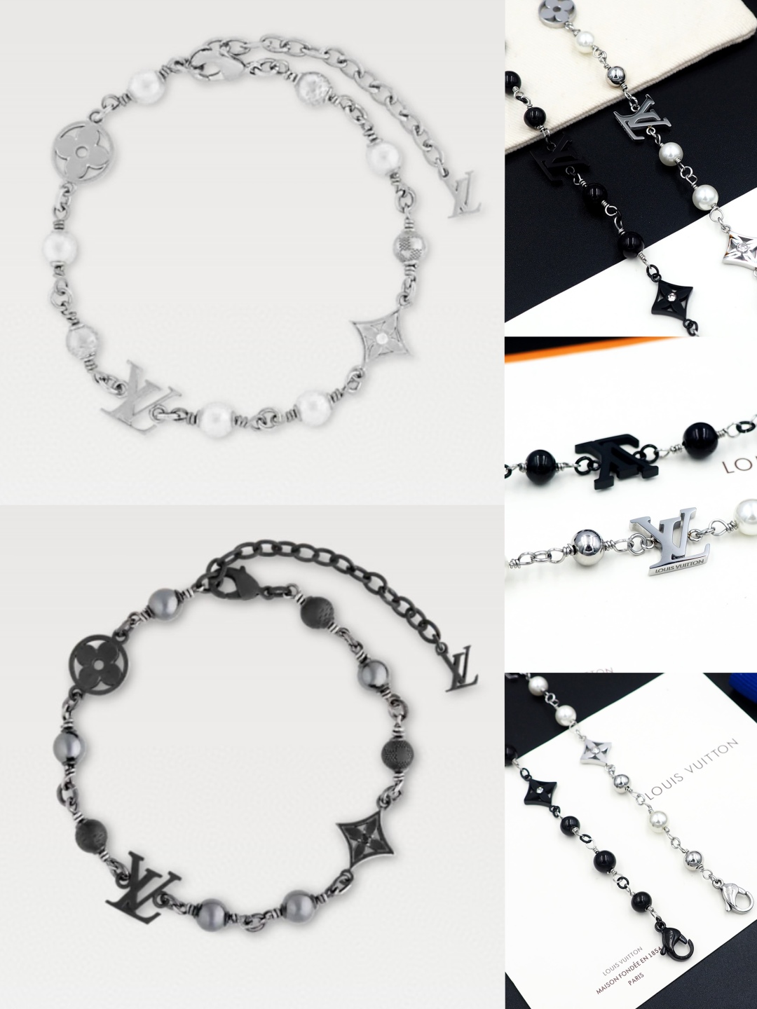 LVS080 LV Pearls bracelet - ccjewelryacc