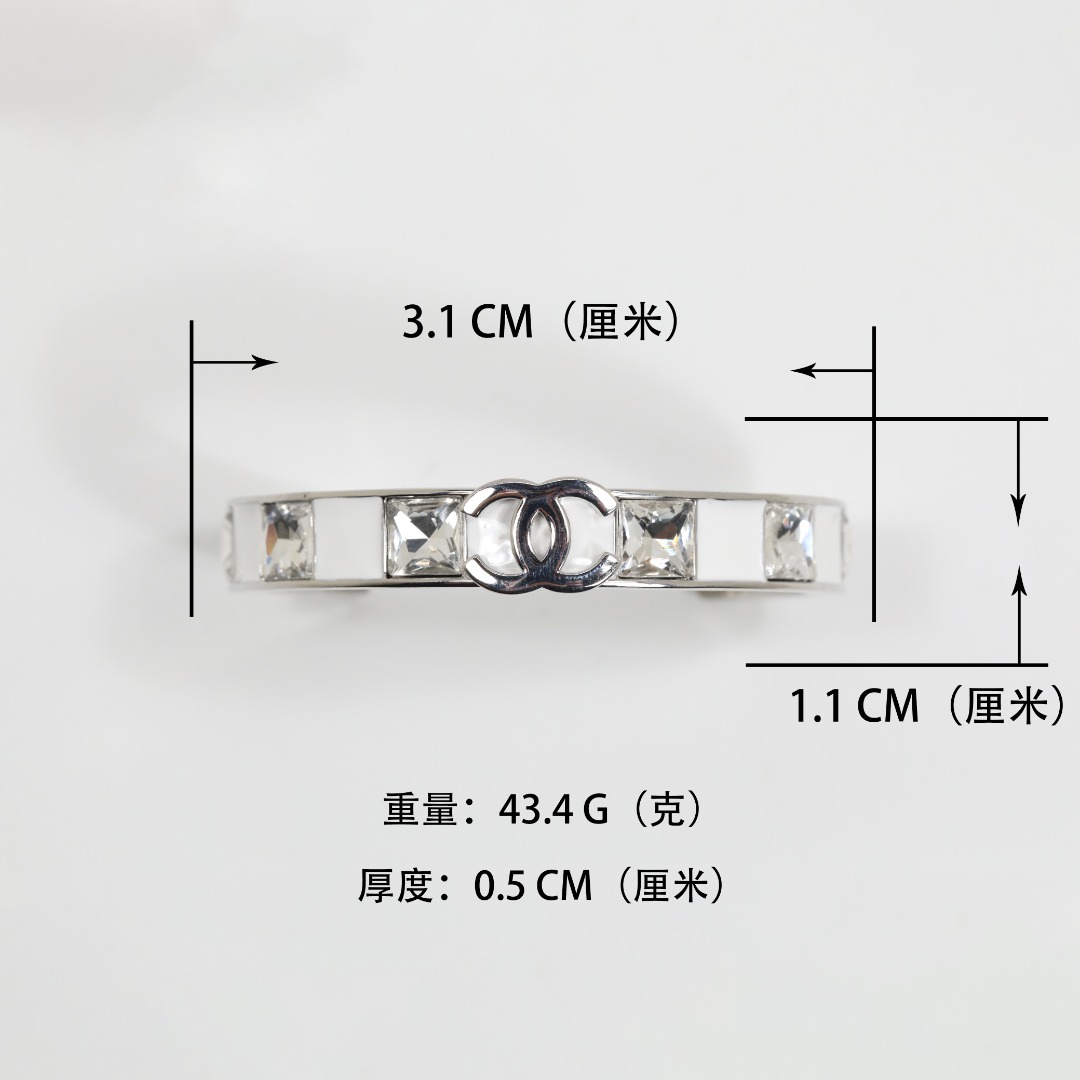 CCS100 Chanel crytal and enamel Bangle bracelet - ccjewelryacc