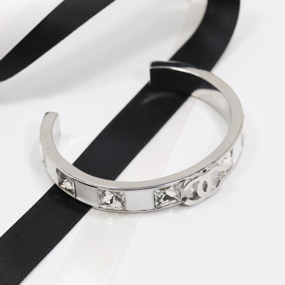 CCS100 Chanel crytal and enamel Bangle bracelet - ccjewelryacc