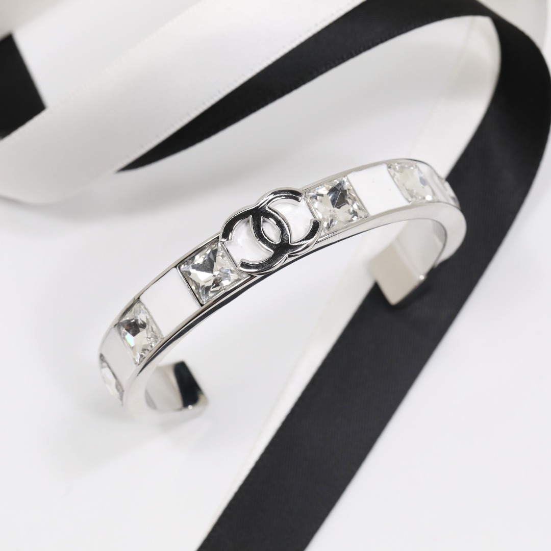 CCS100 Chanel crytal and enamel Bangle bracelet - ccjewelryacc