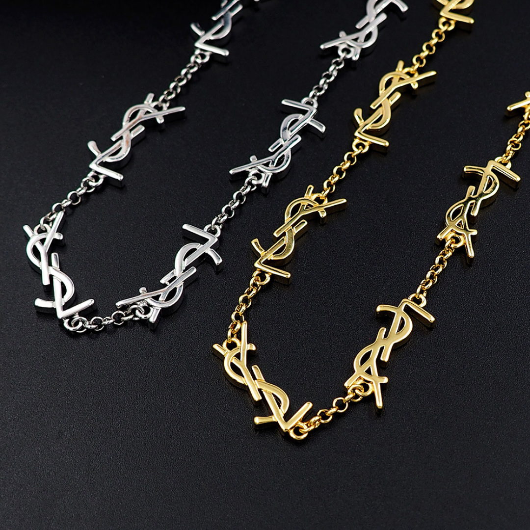YYN004 YSL letter Cassandre choker necklace 12 motif - ccjewelryacc