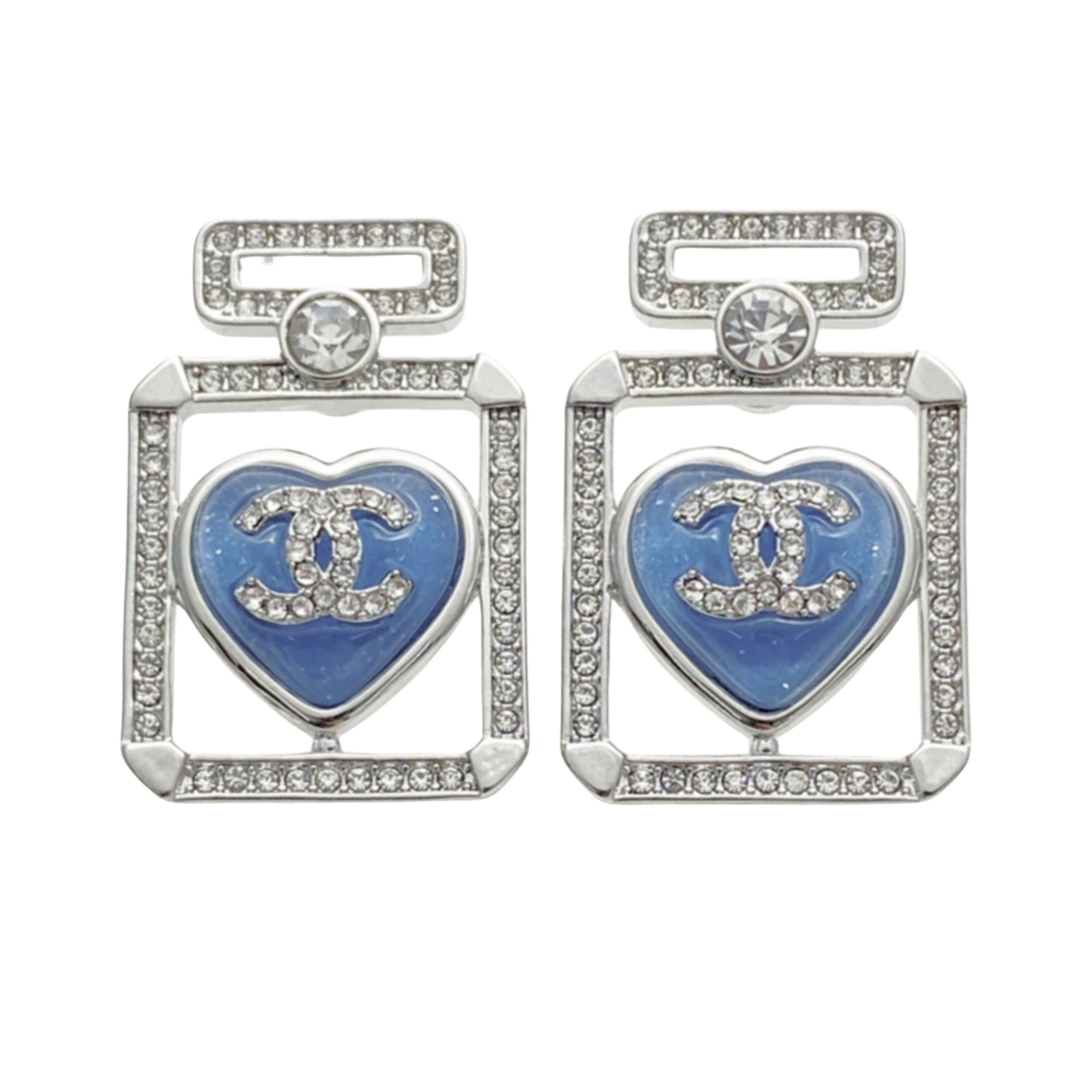CCE288 Chanel hollow heart perfume bottle earrings - ccfashionjewelry