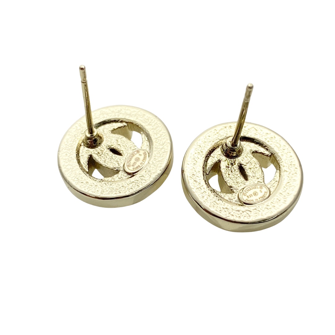 CCE304 Crystal round cc stud earrings - ccjewelryacc