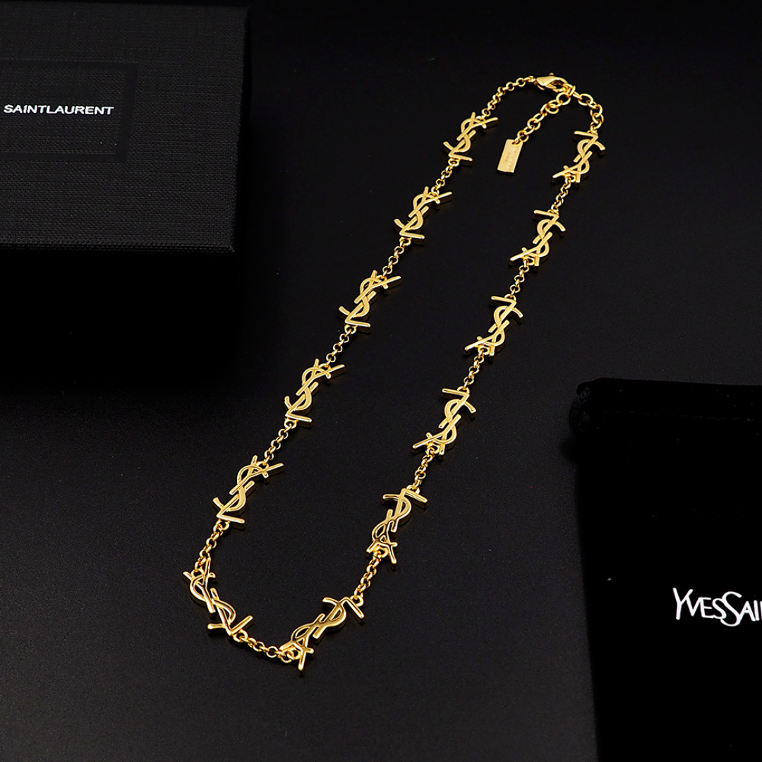 YYN004 YSL letter Cassandre choker necklace 12 motif - ccjewelryacc