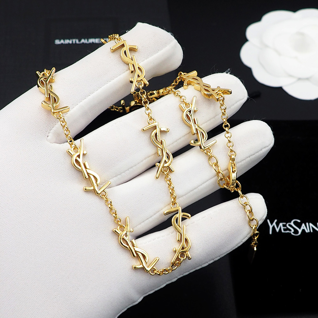 YYN004 YSL letter Cassandre choker necklace 12 motif - ccjewelryacc